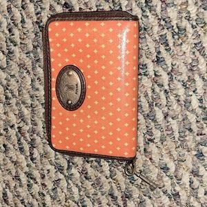 Fossil peach/pink/brown wallet